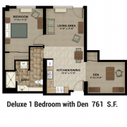 Floor Plan 1 Bed with Den